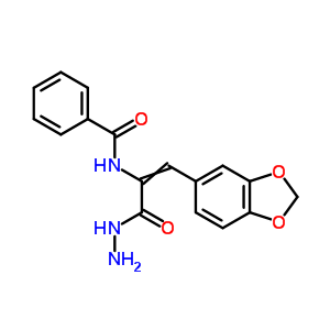 N-[2-benzo[1,3]dioxol-5-yl-1-(hydrazinecarbonyl)ethenyl]benzamide Structure,19746-83-9Structure