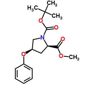 (2R,4R)-4-苯氧基-1,2-吡咯烷二羧酸1-(1,1-二甲基乙基)-2-甲酯结构式_198969-19-6结构式