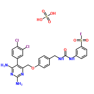 3-[[4-[[2,6-Diamino-5-(3,4-dichlorophenyl)pyrimidin-4-yl]methoxy]phenyl]methylcarbamoylamino]benzenesulfonyl fluoride Structure,20144-00-7Structure