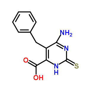 4-Pyrimidinecarboxylicacid, 6-amino-1,2-dihydro-5-(phenylmethyl)-2-thioxo- Structure,20865-47-8Structure