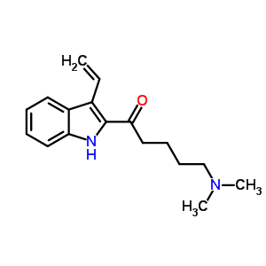 5-二甲基氨基-1-(3-乙烯-1H-吲哚-2-基)-1-戊酮结构式_20876-63-5结构式