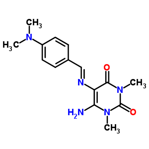 6-Amino-5-[(4-dimethylaminophenyl)methylideneamino]-1,3-dimethyl-pyrimidine-2,4-dione Structure,20886-61-7Structure