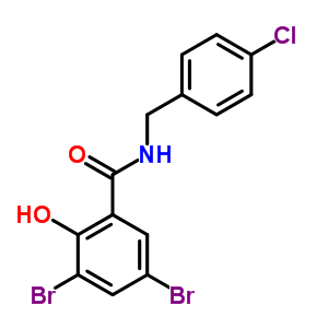 Benzamide,3,5-dibromo-n-[(4-chlorophenyl)methyl]-2-hydroxy- Structure,20907-42-0Structure