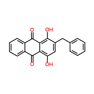 1, 4-二羟基-2-(苯基甲基)-9,10-蒽二酮结构式_21016-03-5结构式