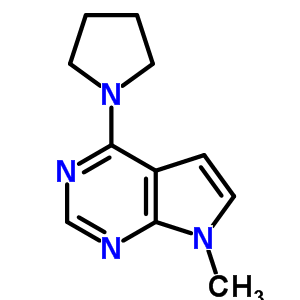 7H-pyrrolo[2,3-d]pyrimidine,7-methyl-4-(1-pyrrolidinyl)-, hydrochloride (1:1) Structure,21097-54-1Structure