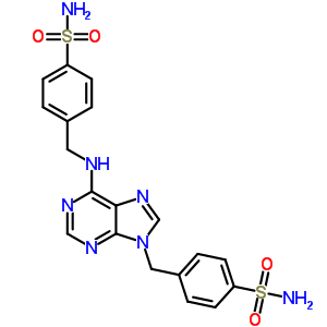 4-[[[9-[(4-Sulfamoylphenyl)methyl]purin-6-yl]amino]methyl]benzenesulfonamide Structure,21268-02-0Structure