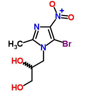 3-(5-Bromo-2-methyl-4-nitro-imidazol-1-yl)propane-1,2-diol Structure,21431-57-2Structure