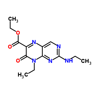 Ethyl 8-ethyl-2-ethylamino-7-oxo-pteridine-6-carboxylate Structure,2144-73-2Structure