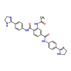 2-乙酰氨基-N,N-双[4-(4,5-二氢-1H-咪唑-2-基)苯基]苯-1,4-二羧酰胺结构式_21695-90-9结构式