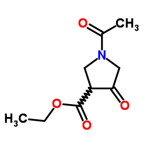 1-乙酰基-4-氧代-3-吡咯烷羧酸乙酯结构式_2181-33-1结构式