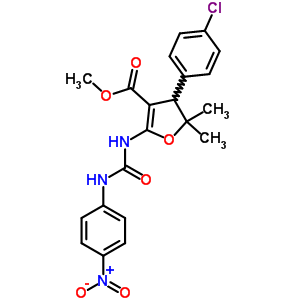 Methyl 4-(4-chlorophenyl)-5,5-dimethyl-2-[(4-nitrophenyl)carbamoylamino]-4h-furan-3-carboxylate Structure,21863-95-6Structure