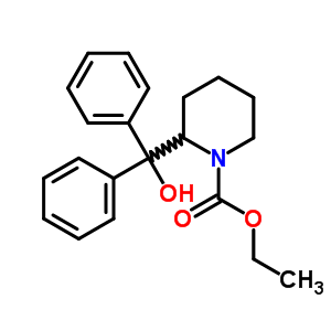 Ethyl 2-(hydroxy-diphenyl-methyl)piperidine-1-carboxylate Structure,21901-79-1Structure