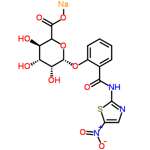 Sodium 2-[(5-nitro-1,3-thiazol-2-yl)carbamoyl]phenyl (5xi)-beta-l-lyxo-hexopyranosiduronate Structure,221287-83-8Structure