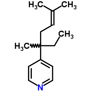 Pyridine,4-(1-ethyl-1,4-dimethyl-3-penten-1-yl)- Structure,22241-62-9Structure