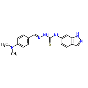 Hydrazinecarbothioamide,2-[[4-(dimethylamino)phenyl]methylene]-n-1h-indazol-6-yl- Structure,22497-33-2Structure