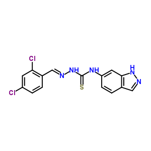 Hydrazinecarbothioamide,2-[(2,4-dichlorophenyl)methylene]-n-1h-indazol-6-yl- Structure,22497-41-2Structure