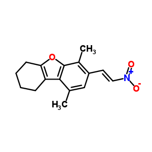 Dibenzofuran,1,2,3,4-tetrahydro-6,9-dimethyl-7-(2-nitroethenyl)- Structure,23018-22-6Structure