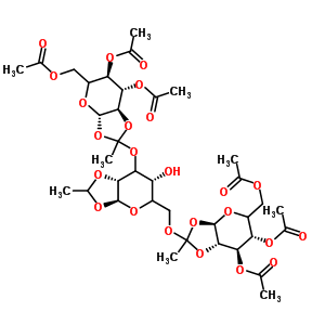 O-3,4,6-三-O-乙酰基--D-甘露糖基次乙基-(1-23)-O-[3,4,6-三-O-乙酰基--D-甘露糖基次乙基-(1-26)]-1,2-O-亚乙基--D-吡喃甘露糖结构式_230963-26-5结构式