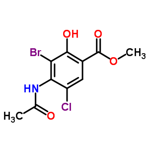 Benzoic acid, 4-(acetylamino)-3-bromo-5-chloro-2-hydroxy-, methyl ester; methyl 4-(acetylamino)-3-bromo-5-chloro-2-hydroxybenzoate Structure,232941-14-9Structure