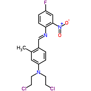 N,N-双(2-氯乙基)-4-[[(4-氟-2-硝基苯基)亚氨基]甲基]-3-甲基-苯胺结构式_2414-90-6结构式