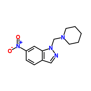 1H-indazole,6-nitro-1-(1-piperidinylmethyl)- Structure,24240-49-1Structure