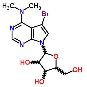 7H-pyrrolo[2,3-d]pyrimidin-4-amine,5-bromo-n,n-dimethyl-7-b-d-ribofuranosyl- Structure,24386-89-8Structure