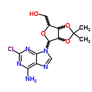 2-氯-9-(2,3-O-异亚丙基-beta-D-呋喃核糖基)腺嘌呤结构式_24639-06-3结构式