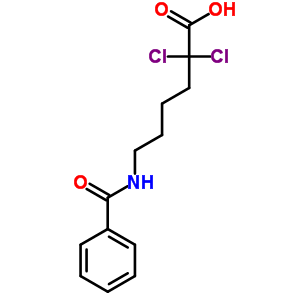 Hexanoic acid,6-(benzoylamino)-2,2-dichloro- Structure,24769-97-9Structure