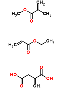 亚甲基丁二酮酸-2-丙烯酸乙酯与2-甲基-2-丙烯酸甲酯的聚合物 依康酸、丙烯酸乙酯、甲基丙烯酸甲酯的聚合物结构式_24980-96-9结构式