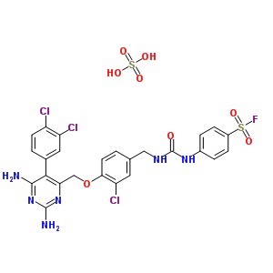 4-[[3-Chloro-4-[[2,6-diamino-5-(3,4-dichlorophenyl)pyrimidin-4-yl]methoxy]phenyl]methylcarbamoylamino]benzenesulfonyl fluoride Structure,25288-38-4Structure