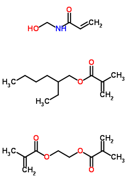 2-甲基-2-丙烯酸 1,2-乙二基酯与 2-乙基己基 2-甲基-2-丙烯酸酯和 N-(羟基甲基)-2-丙烯酰胺聚合物结构式_25322-90-1结构式