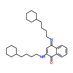 2-[(4-环己基丁基)氨基]-4-[(4-环己基丁基)亚氨基]-1(4H)-萘酮结构式_25849-97-2结构式