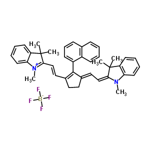 1,3,3-三甲基-2-((E)-2-(2-(1-萘基)-3-[(E)-2-(1,3,3-三甲基-1,3-二氢-2H-吲哚-2-亚基)乙亚基]-1-环戊烯-1-基)乙烯基)-3H-吲哚四氟硼酸盐结构式_262607-20-5结构式