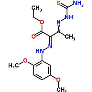 Butanoic acid,3-[2-(aminothioxomethyl)hydrazinylidene]-2-[2-(2,5-dimethoxyphenyl)hydrazinylidene]-,ethyl ester Structure,27115-81-7Structure