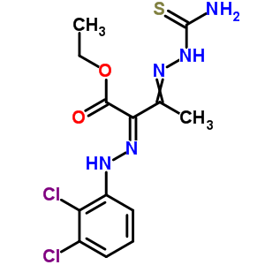 Butanoic acid,3-[2-(aminothioxomethyl)hydrazinylidene]-2-[2-(2,3-dichlorophenyl)hydrazinylidene]-,ethyl ester Structure,27115-83-9Structure