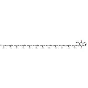 2-甲基-3-[(2E,6E,10E,14E,18E,22E,26E,30E,34E,38E,42E)-3,7,11,15,19,23,27,31,35,39,43,47-十二甲基-2,6,10,14,18,22,26,30,34,38,42,46-四十八碳十二烯基]-1,4-萘二酮结构式_27670-93-5结构式