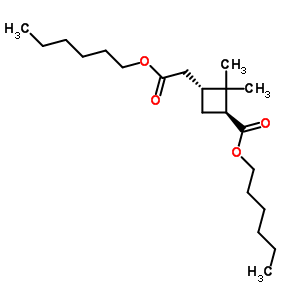 Cyclobutaneacetic acid,3-carboxy-2,2-dimethyl-, dihexyl ester (6ci,8ci) Structure,27959-79-1Structure