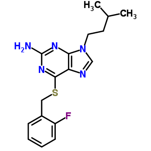 9H-purin-2-amine,6-[[(2-fluorophenyl)methyl]thio]-9-(3-methylbutyl)- Structure,2803-89-6Structure