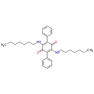 2,5-Cyclohexadiene-1,4-dione,2,5-bis(heptylamino)-3,6-diphenyl- Structure,28293-28-9Structure