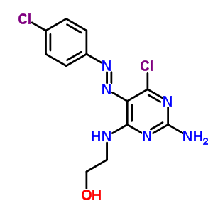 Ethanol,2-[[2-amino-6-chloro-5-[2-(4-chlorophenyl)diazenyl]-4-pyrimidinyl]amino]- Structure,2846-78-8Structure