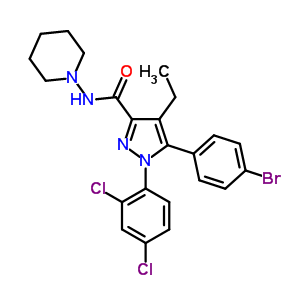 5-(4-Bromophenyl)-1-(2,4-dichlorophenyl)-4-ethyl-n-1-piperidinyl-1h-pyrazole-3-carboxamide Structure,288104-79-0Structure