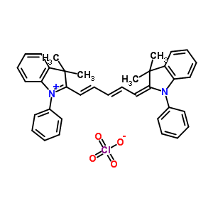 2-[(1E,3E)-5-(3,3-二甲基-1-苯基-1,3-二氢-2H-吲哚-2-亚基)-1,3-戊二烯基]-3,3-二甲基-1-苯基-3H-吲哚高氯酸盐结构式_288403-55-4结构式