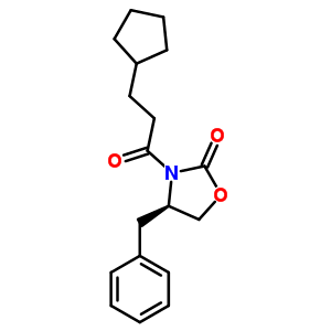 (R)-4-苄基-3-(3-环戊基丙酰基)-噁唑啉-2-酮结构式_289677-10-7结构式