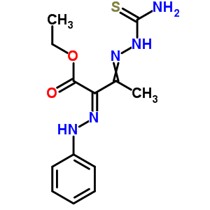 Butanoic acid,3-[2-(aminothioxomethyl)hydrazinylidene]-2-(2-phenylhydrazinylidene)-, ethylester Structure,29783-73-1Structure