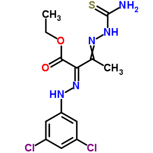 Butanoic acid,3-[2-(aminothioxomethyl)hydrazinylidene]-2-[2-(3,5-dichlorophenyl)hydrazinylidene]-,ethyl ester Structure,29783-82-2Structure