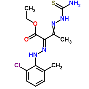 Butanoic acid,3-[2-(aminothioxomethyl)hydrazinylidene]-2-[2-(2-chloro-6-methylphenyl)hydrazinylidene]-,ethyl ester Structure,29783-89-9Structure