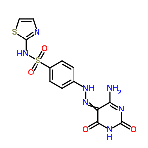 Benzenesulfonamide,4-[2-(6-amino-1,2,3,4-tetrahydro-2,4-dioxo-5-pyrimidinyl)diazenyl]-n-2-thiazolyl- Structure,29817-67-2Structure