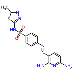 Benzenesulfonamide,4-[2-(2,6-diamino-3-pyridinyl)diazenyl]-n-(5-methyl-1,3,4-thiadiazol-2-yl)- Structure,29817-74-1Structure