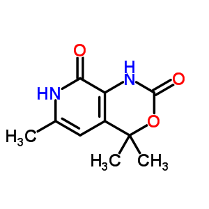 (9ci)-1,7-二氢-4,4,6-三甲基-2H-吡啶并[3,4-d][1,3]噁嗪-2,8(4h)-二酮结构式_302933-97-7结构式