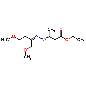 Butanoic acid,3-[2-[3-methoxy-1-(methoxymethyl)propylidene]hydrazinylidene]-, ethyl ester Structure,30692-37-6Structure